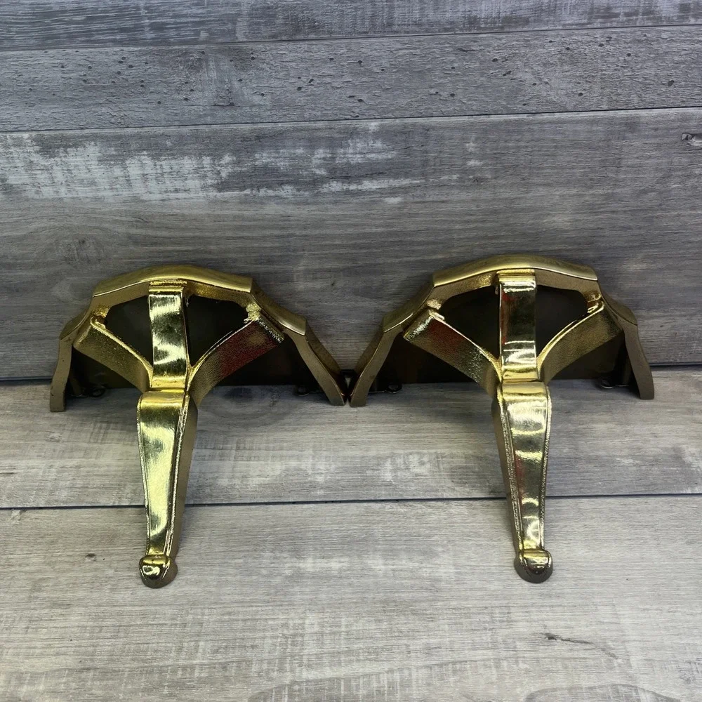 Burwood Gold Tone Small Wall Shelves 3259  Set Vintage Hollywood Regency